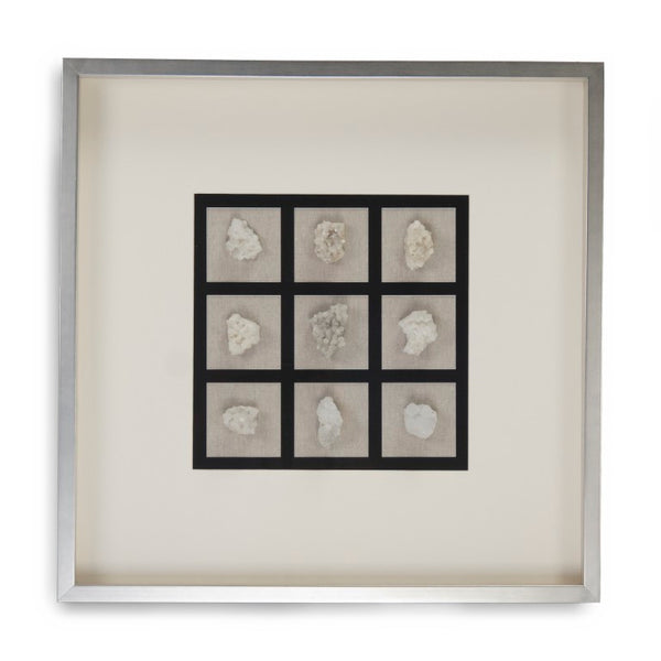Zentique Abstract Gemstone Art - Layered Glass Geometric Wall Decor in Pine Frame, Minimalist Light-Reflecting Accent (96 chars) ZEN22183C