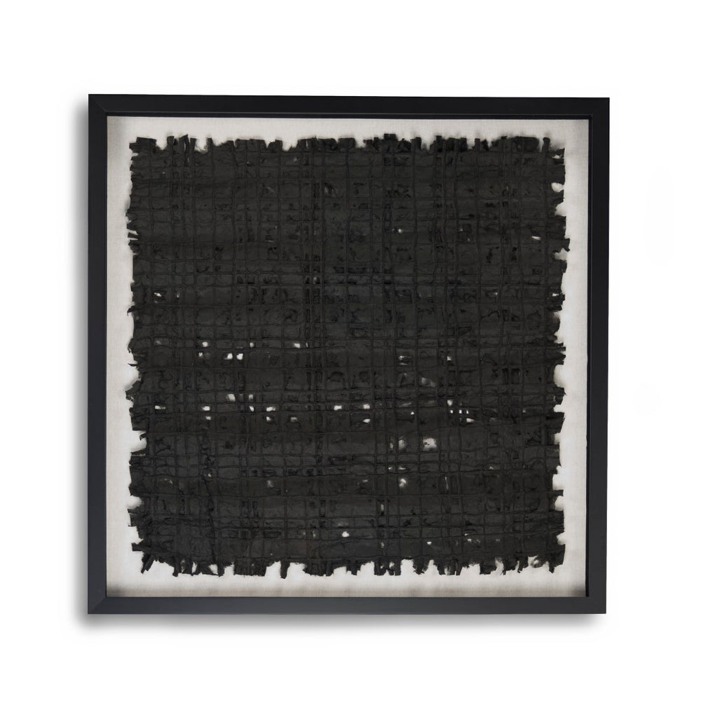 Abstract Paper Framed Art Black Paper in Black Frame ZEN22263A Zentique