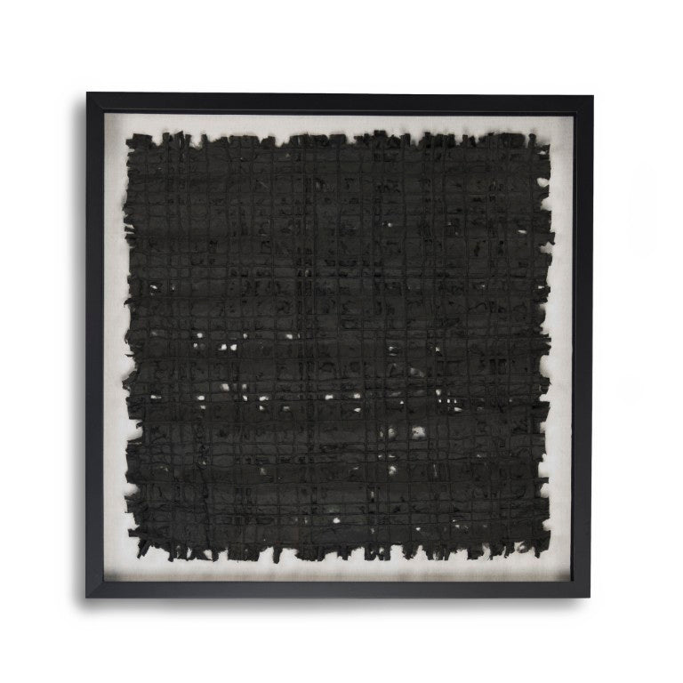 Zentique Abstract Paper Framed Art — Minimal Pine Frame with Glass, Neutral Textured Modern Wall Accent (31.5cm) ZEN22263A