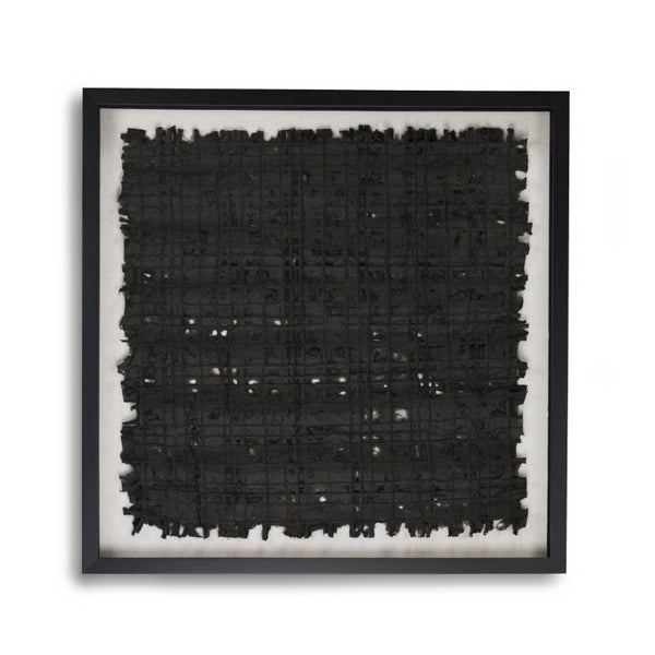 Zentique Abstract Paper Framed Art — Minimal Pine Frame with Glass, Neutral Textured Modern Wall Accent (31.5cm) ZEN22263A
