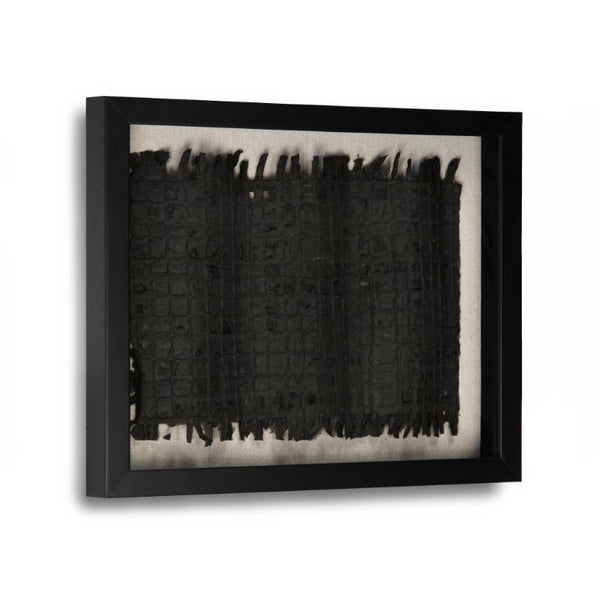 Zentique Abstract Paper Framed Art — Minimalist Pine Frame Collage with Neutral Texture for Calm, Contemporary Spaces Black Paper in Black Frame ZEN22264A