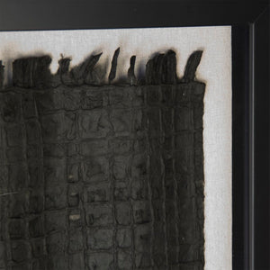 Zentique Abstract Paper Framed Art — Minimalist Pine Frame Collage with Neutral Texture for Calm, Contemporary Spaces Black Paper in Black Frame ZEN22264A