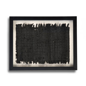Zentique Abstract Paper Framed Art — Minimalist Pine Frame Collage with Neutral Texture for Calm, Contemporary Spaces Black Paper in Black Frame ZEN22264A