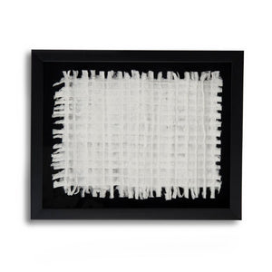 Zentique Abstract Paper Framed Art — Minimalist Pine Frame Collage with Neutral Texture for Calm, Contemporary Spaces White Paper in Black Frame ZEN22264B
