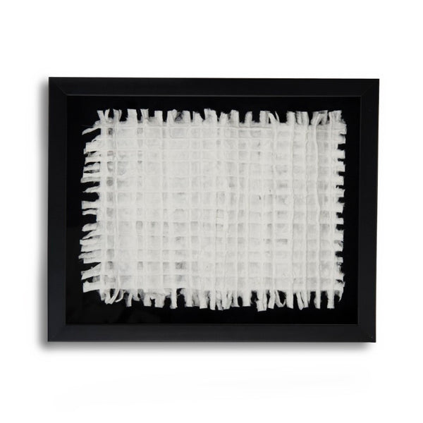 Zentique Abstract Paper Framed Art — Minimalist Pine Frame Collage with Neutral Texture for Calm, Contemporary Spaces White Paper in Black Frame ZEN22264B