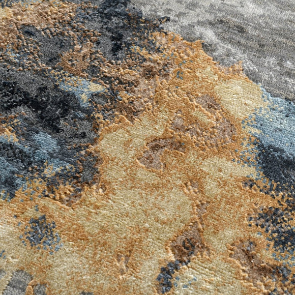 Amer Rugs Zenith Hand-knotted Abstract Design Area Rug – Luxurious New Zealand Wool & Silk For Timeless Elegance Gray Wool, Silk Zen2240912