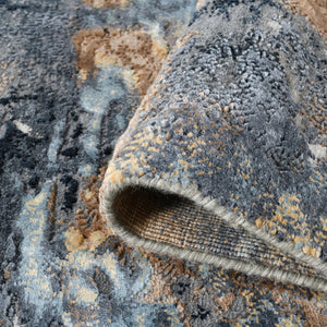 Amer Rugs Zenith Hand-knotted Abstract Design Area Rug – Luxurious New Zealand Wool & Silk For Timeless Elegance Gray Wool, Silk Zen2240912