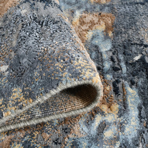 Amer Rugs Zenith Hand-knotted Abstract Design Area Rug – Luxurious New Zealand Wool & Silk For Timeless Elegance Gray Wool, Silk Zen2240912