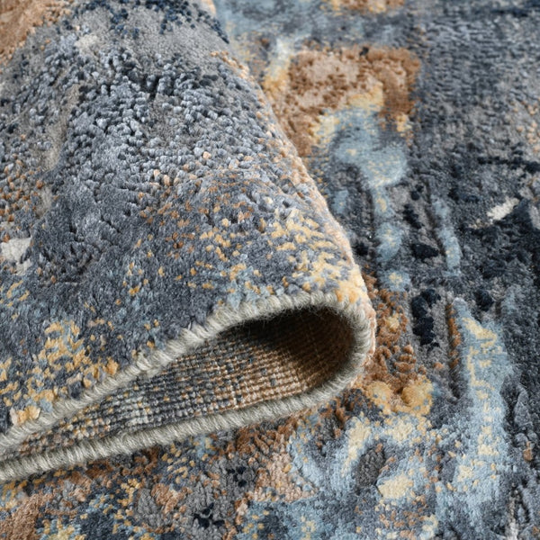 Amer Rugs Zenith Hand-knotted Abstract Design Area Rug – Luxurious New Zealand Wool & Silk For Timeless Elegance Gray Wool, Silk Zen2240912