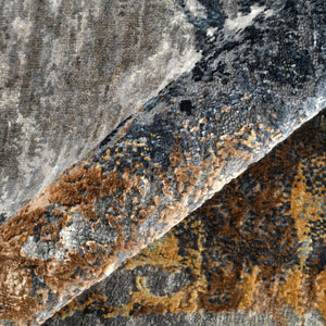 Amer Rugs Zenith Hand-knotted Abstract Design Area Rug – Luxurious New Zealand Wool & Silk For Timeless Elegance Gray Wool, Silk Zen2240912