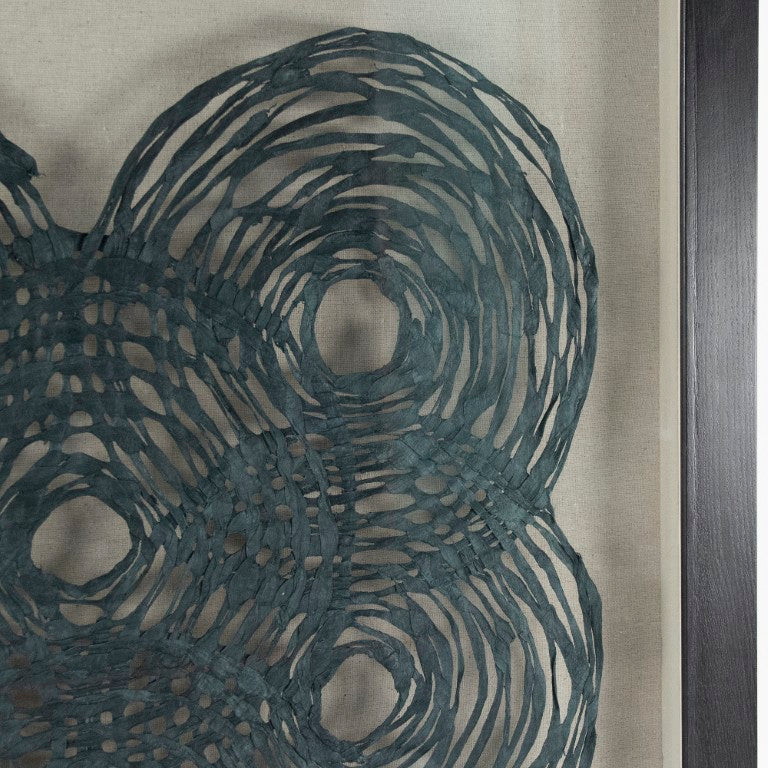 Zentique Abstract Paper Art Frame, 47.25" Square Textured Paper Abstract Wall Art with Glass, Modern Statement Piece ZEN22639A