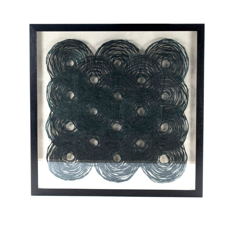 Zentique Abstract Paper Art Frame, 47.25" Square Textured Paper Abstract Wall Art with Glass, Modern Statement Piece ZEN22639A