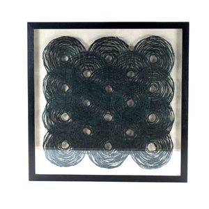 Zentique Abstract Paper Art Frame, 47.25" Square Textured Paper Abstract Wall Art with Glass, Modern Statement Piece ZEN22639A