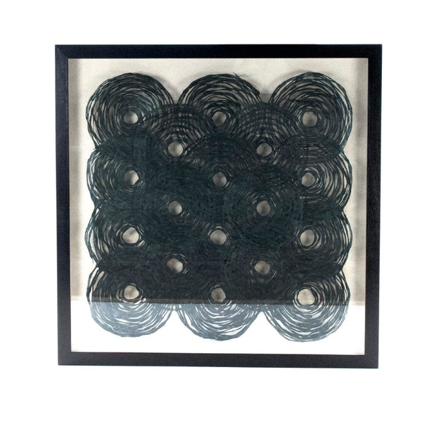 Zentique Abstract Paper Art Frame, 47.25" Square Textured Paper Abstract Wall Art with Glass, Modern Statement Piece ZEN22639A