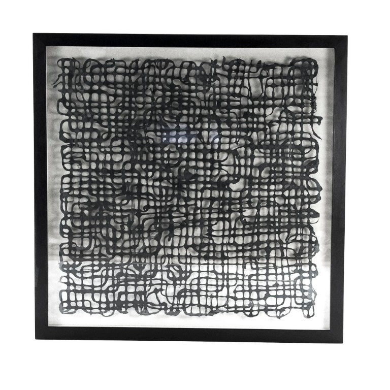 Zentique Abstract Paper Art Frame Large 47" Square Textured Paper Composition with Protective Glass, Modern Statement Piece ZEN22639B