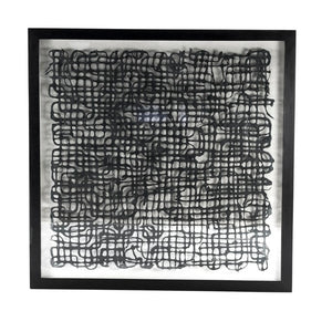 Zentique Abstract Paper Art Frame Large 47" Square Textured Paper Composition with Protective Glass, Modern Statement Piece ZEN22639B
