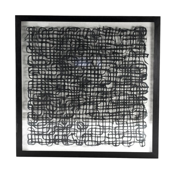 Zentique Abstract Paper Art Frame Large 47" Square Textured Paper Composition with Protective Glass, Modern Statement Piece ZEN22639B
