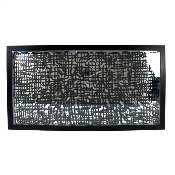 Zentique Abstract Layered Paper Framed Art — Neutral Textured Wall Décor, Glass-Protected MDF Frame, Ready to Hang, 59x35.5cm ZEN22640B