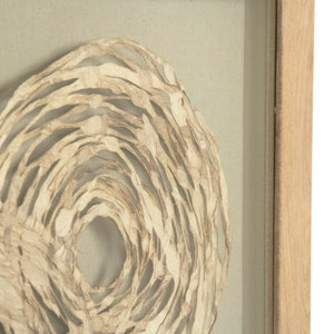 Zentique Abstract Framed Art with Textured Neutral Palette and Glass Front, 47" Square Modern Gallery Accent Piece White Paper on Tan Background in Tan Frame ZEN25133A