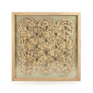 Zentique Abstract Framed Art with Textured Neutral Palette and Glass Front, 47" Square Modern Gallery Accent Piece White Paper on Tan Background in Tan Frame ZEN25133A