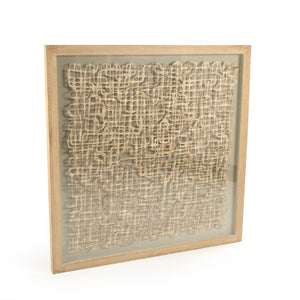 Zentique Abstract Framed Art with Textured Neutral Palette and Glass Front, 47" Square Modern Gallery Accent Piece Light Brown Paper on Tan Background in Tan Frame ZEN25133B