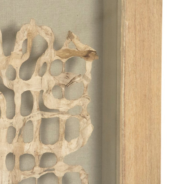 Zentique Abstract Framed Art with Textured Neutral Palette and Glass Front, 47" Square Modern Gallery Accent Piece Light Brown Paper on Tan Background in Tan Frame ZEN25133B