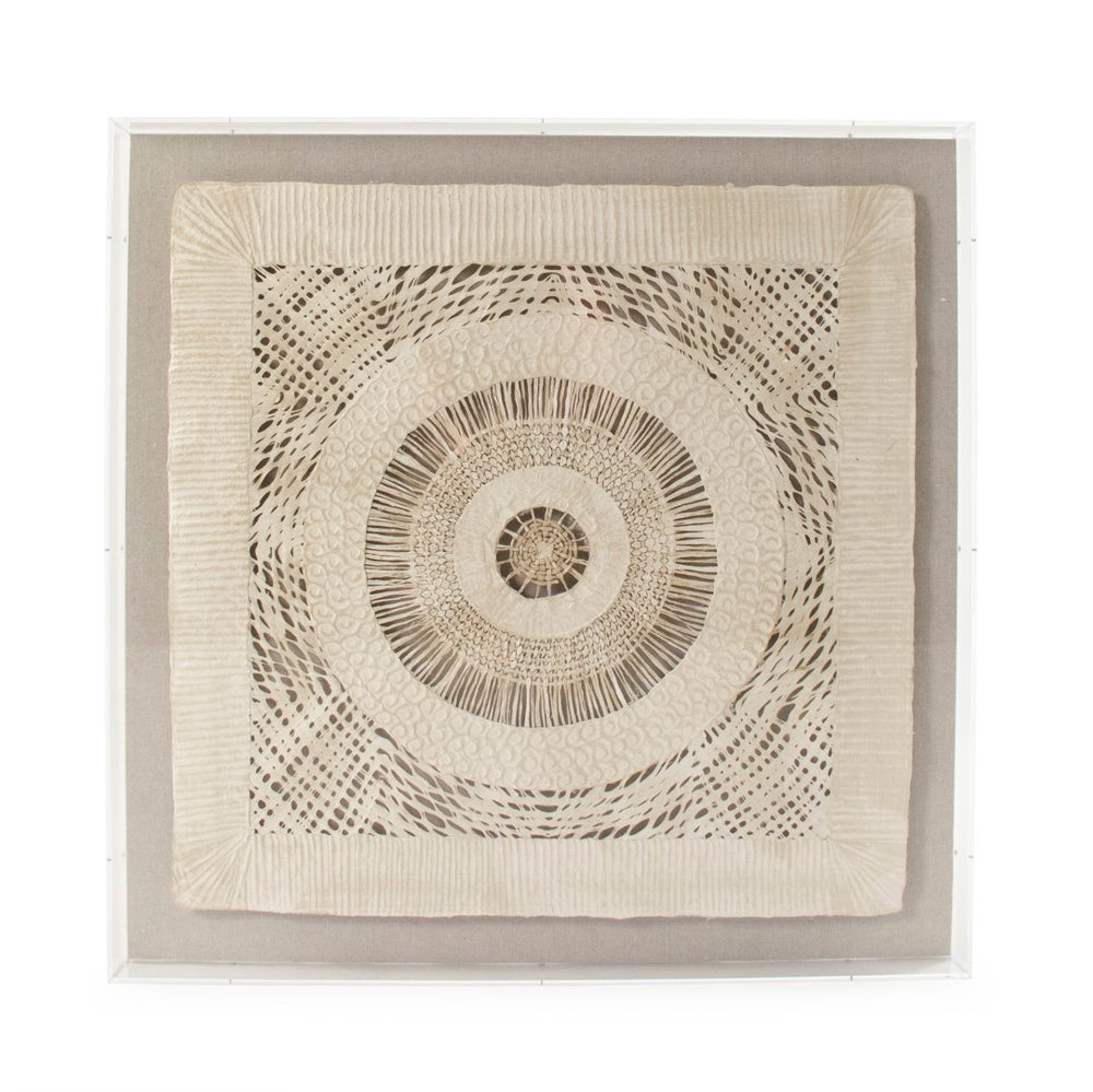 Abstract Paper in Acrylic Wall Art Off-White, Natural ZEN38524C Zentique