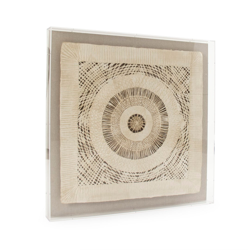 Abstract Paper in Acrylic Wall Art Off-White, Natural ZEN38524C Zentique