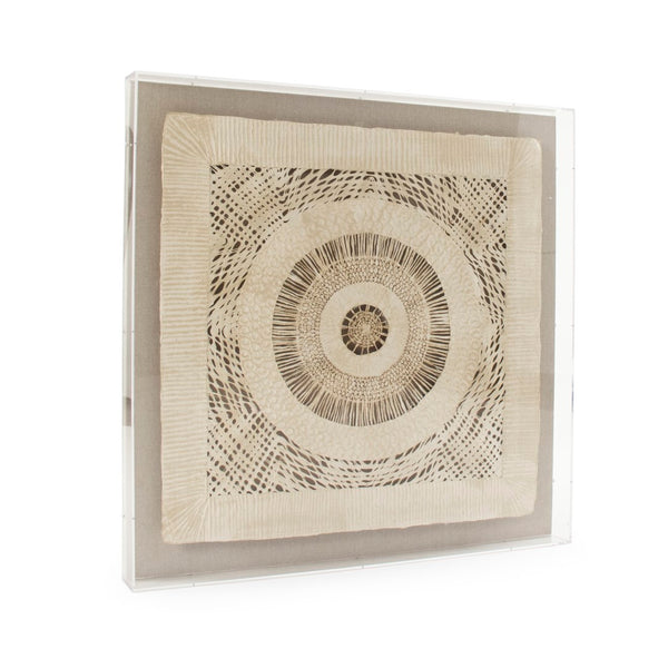 Abstract Paper in Acrylic Wall Art Off-White, Natural ZEN38524C Zentique