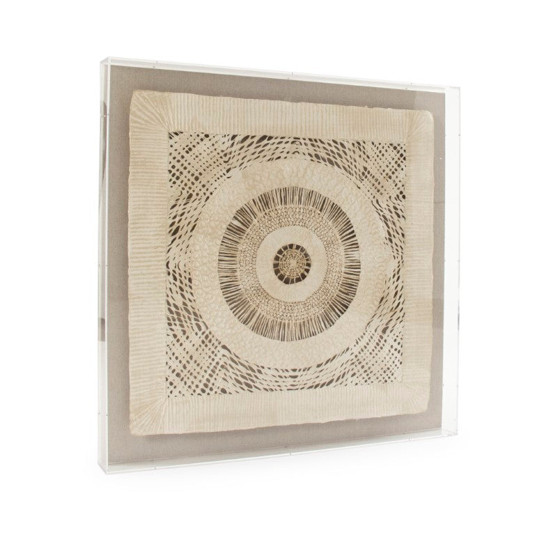 Zentique Abstract Luminous Paper Acrylic Wall Art — Textured Neutral Square Panel, Ready-to-Hang Modern Décor (95 characters) ZEN38524C