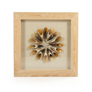 Abstract Paper Acrylic Framed Art Ox Horns on Neutral Background in Tan Frame ZEN30155G Zentique