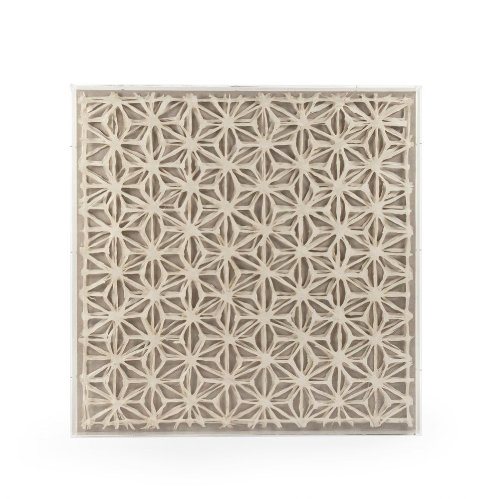 Abstract Paper Acrylic Framed Art Off-white Paper on Neutral Background in Acrylic Frame ZEN30190 Zentique