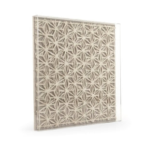 Zentique Abstract Modern Paper Acrylic Framed Art — Compact 35.5cm Square Minimalist Wall Decor with Depth and Matte Frame ZEN30190