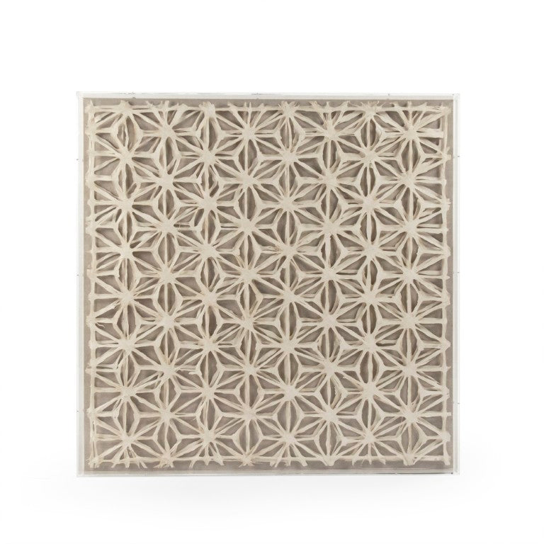 Zentique Abstract Modern Paper Acrylic Framed Art — Compact 35.5cm Square Minimalist Wall Decor with Depth and Matte Frame ZEN30190
