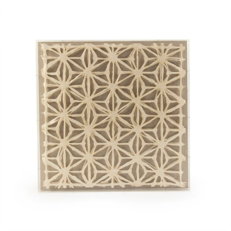 Zentique Abstract Layered Paper Acrylic Framed Art - Compact 23.5cm Square, Ready-to-Hang Modern Wall Accent for Minimalist Décor ZEN30191