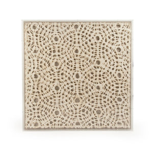 Zentique Abstract Paper Acrylic Framed Art — Minimalist Layered Texture Wall Art, Neutral MDF Frame, Compact 35.5cm square ZEN30203A