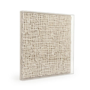 Zentique Abstract Paper Acrylic Framed Art — Minimalist Layered Texture, Compact 35.5cm Square, Neutral Matte Frame (92 characters) ZEN30203C