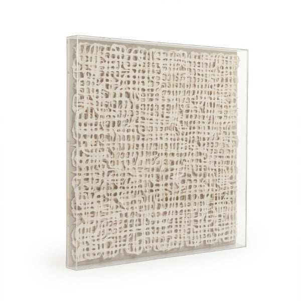 Zentique Abstract Paper Acrylic Framed Art — Minimalist Layered Texture, Compact 35.5cm Square, Neutral Matte Frame (92 characters) ZEN30203C