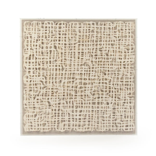 Zentique Abstract Paper Acrylic Framed Art — Minimalist Layered Texture, Compact 35.5cm Square, Neutral Matte Frame (92 characters) ZEN30203C
