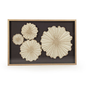 Zentique Abstract Paper Framed Art — Neutral Textured Pine Frame Wall Art 47.5x31.75" Minimalist Gallery Piece ZEN30423B