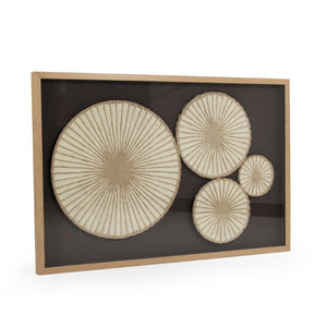 Zentique Abstract Paper Framed Art - Neutral Textured Minimalist Wall Décor with Pine Frame and Glass, 47.5x31.75" ZEN30423