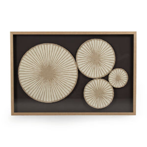 Zentique Abstract Paper Framed Art - Neutral Textured Minimalist Wall Décor with Pine Frame and Glass, 47.5x31.75" ZEN30423