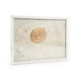 Zentique Abstract Paper Framed Art - Layered Neutral Texture in Pine Frame with Glass, Ready-to-Hang Modern Décor (97 characters) ZEN30447AY