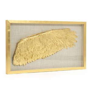 Zentique Golden Wing Frame Right-Facing ArtPine Wood with Clear Glass, Warm Gold Finish for Wall Displays (W35.5xH19.75xD1.75) ZEN30476AG