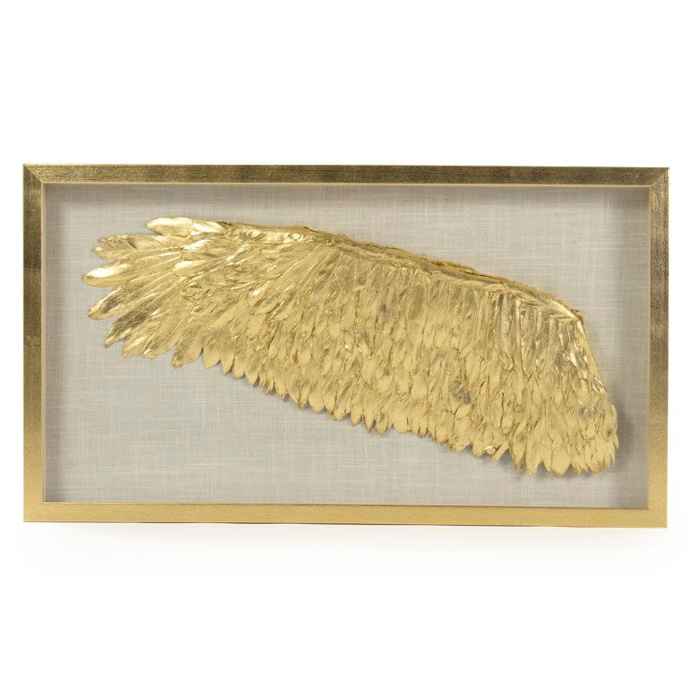Zentique Golden Wing Frame Left Facing Ornate ArtPine Wood with Clear Glass, Antique Gold Accent for Gallery Walls (96 chars) ZEN30476BG