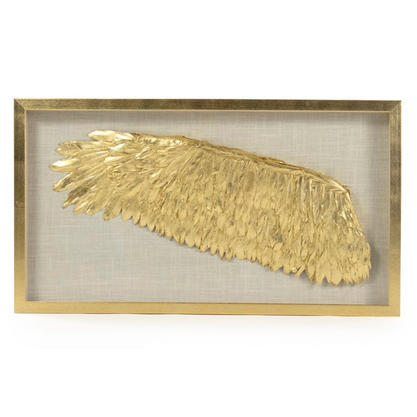 Zentique Golden Wing Frame Left Facing Ornate ArtPine Wood with Clear Glass, Antique Gold Accent for Gallery Walls (96 chars) ZEN30476BG
