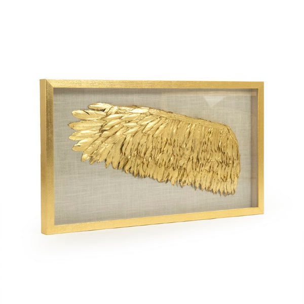 Zentique Golden Wing Frame Left Facing Ornate ArtPine Wood with Clear Glass, Antique Gold Accent for Gallery Walls (96 chars) ZEN30476BG