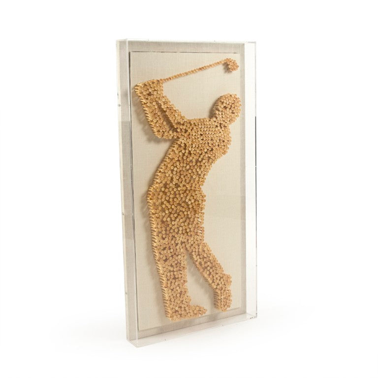 Zentique Framed Pine Wood Art with Clear Glass, Natural Grain Finish, Ready-to-Hang 19.75x39.5" Showcase ZEN30540AY