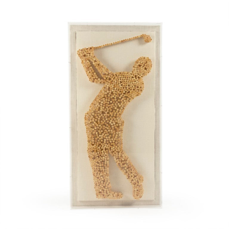 Zentique Framed Pine Wood Art with Clear Glass, Natural Grain Finish, Ready-to-Hang 19.75x39.5" Showcase ZEN30540AY