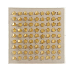 Golden Cubes in Acrylic Wall Art Gold Plastic Cubes on Neutral Background ZEN30693A Zentique